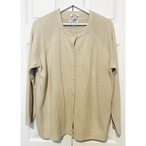 Jones & Co Women's 2 Piece Sweater Sz 1X Tank Cardigan Set Beige X1010